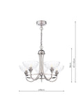 Laura Ashley Wellham five-arm chandelier polished nickel (British brand)