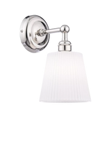 John Lewis Laura Ashley Callaghan Wall Light Polished Nickel/White- Buy online at McGrocer