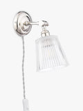 Laura Ashley Callaghan wall light in polished nickel and clear glass, UK version