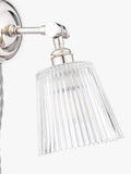 Laura Ashley Callaghan wall light in polished nickel and clear glass, UK version