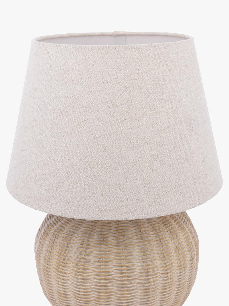 Laura Ashley rattan table lamp natural linen shade, imported from the UK