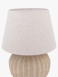 Laura Ashley rattan table lamp natural linen shade, imported from the UK