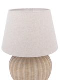Laura Ashley rattan table lamp natural linen shade, imported from the UK
