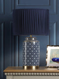 Laura Ashley Knipton blue ceramic table lamp, imported from the UK