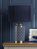 Laura Ashley Knipton blue ceramic table lamp, imported from the UK