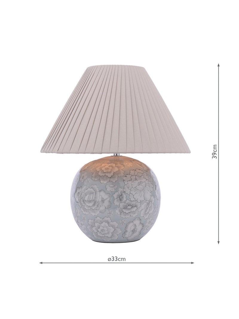 Laura Ashley Montford floral ceramic lamp H39cm, imported from the UK