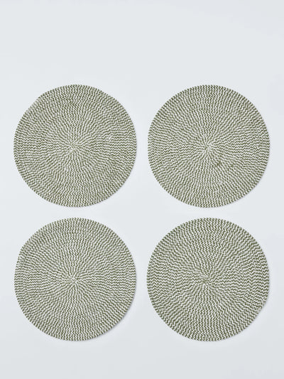 John Lewis John Lewis Woven Cotton Blend Round Placemat Set of 4- Buy online at McGrocer