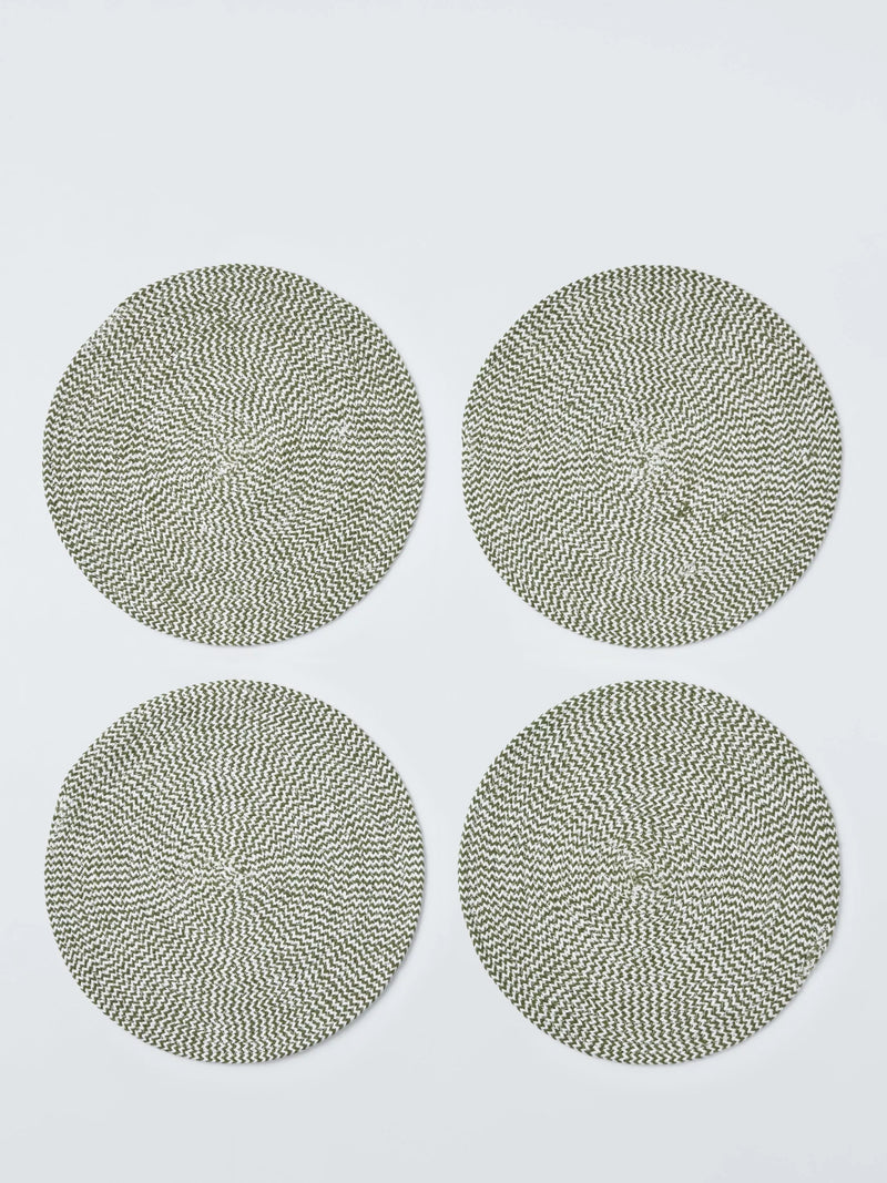 John Lewis woven cotton blend round placemat set of 4, imported from the UK
