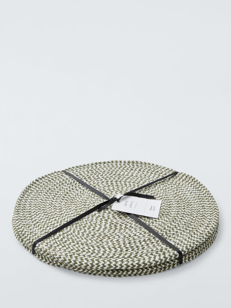 John Lewis woven cotton blend round placemat set of 4, imported from the UK