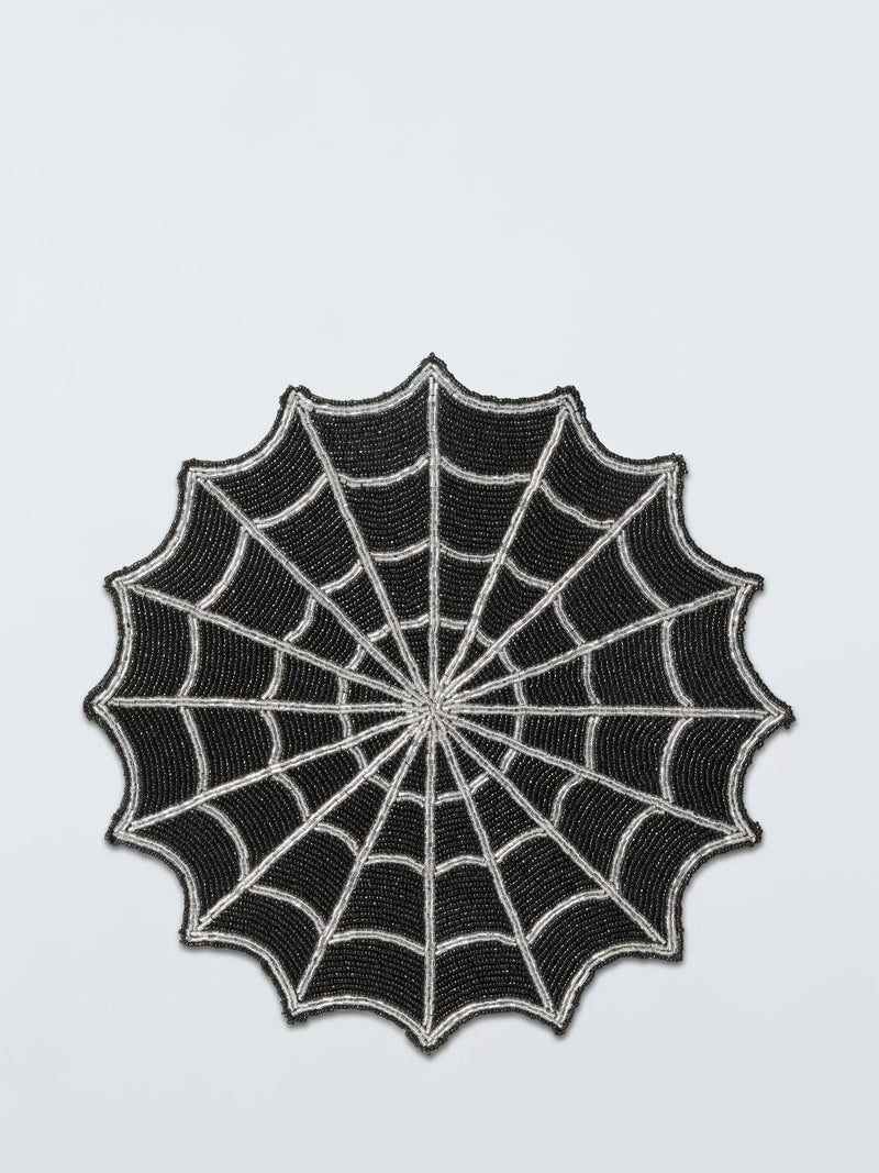 John Lewis Halloween beaded spider web placemat black, UK version