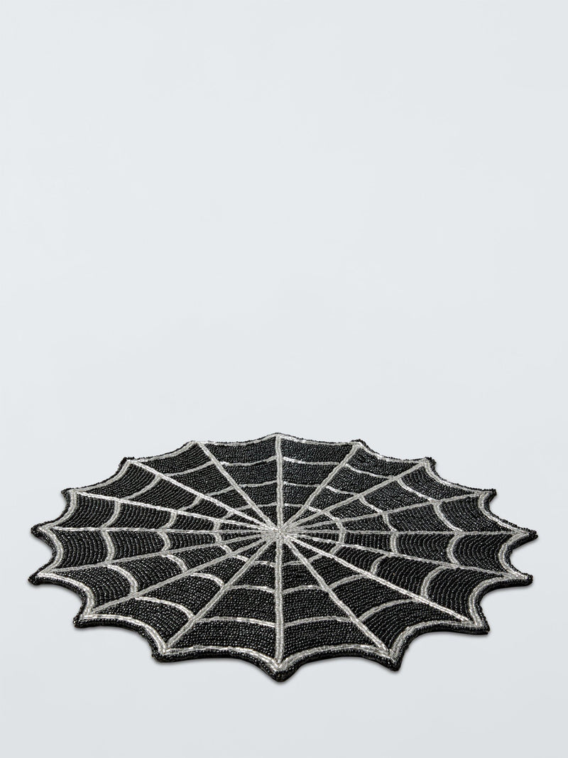 John Lewis Halloween beaded spider web placemat black, UK version