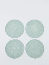 John Lewis John Lewis Woven Cotton Blend Round Placemat, Set of 4, Sage- Buy online at McGrocer