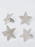 John Lewis beaded star napkin rings set of 4 silver, UK version
