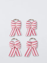 John Lewis John Lewis Padded Bow Napkin Rings Pink Set of 4- Buy online at McGrocer