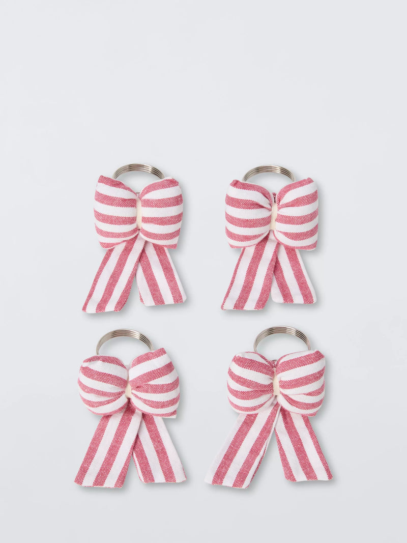 John Lewis pink padded bow napkin rings, imported from the UK