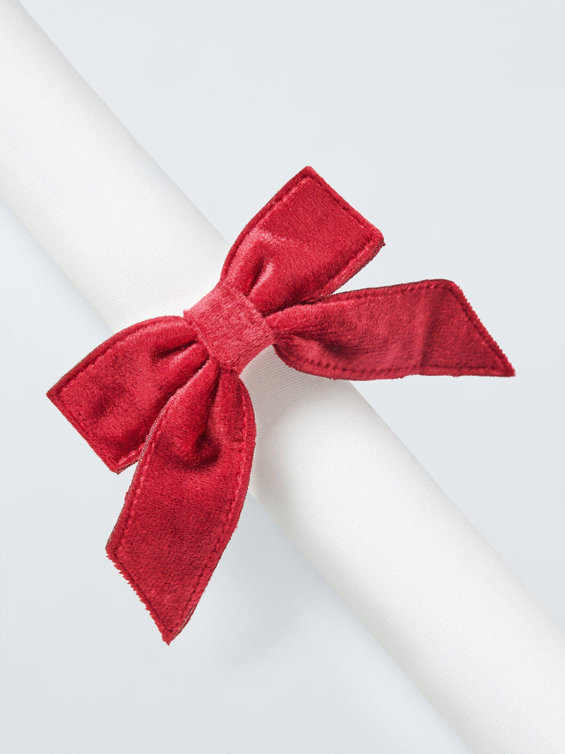 John Lewis napkin rings red velvet bow set of 2 - British product