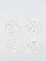 John Lewis John Lewis Beaded Round Coasters, Set of 4, White- Buy online at McGrocer