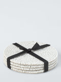 John Lewis beaded round coasters set of 4 white, UK version