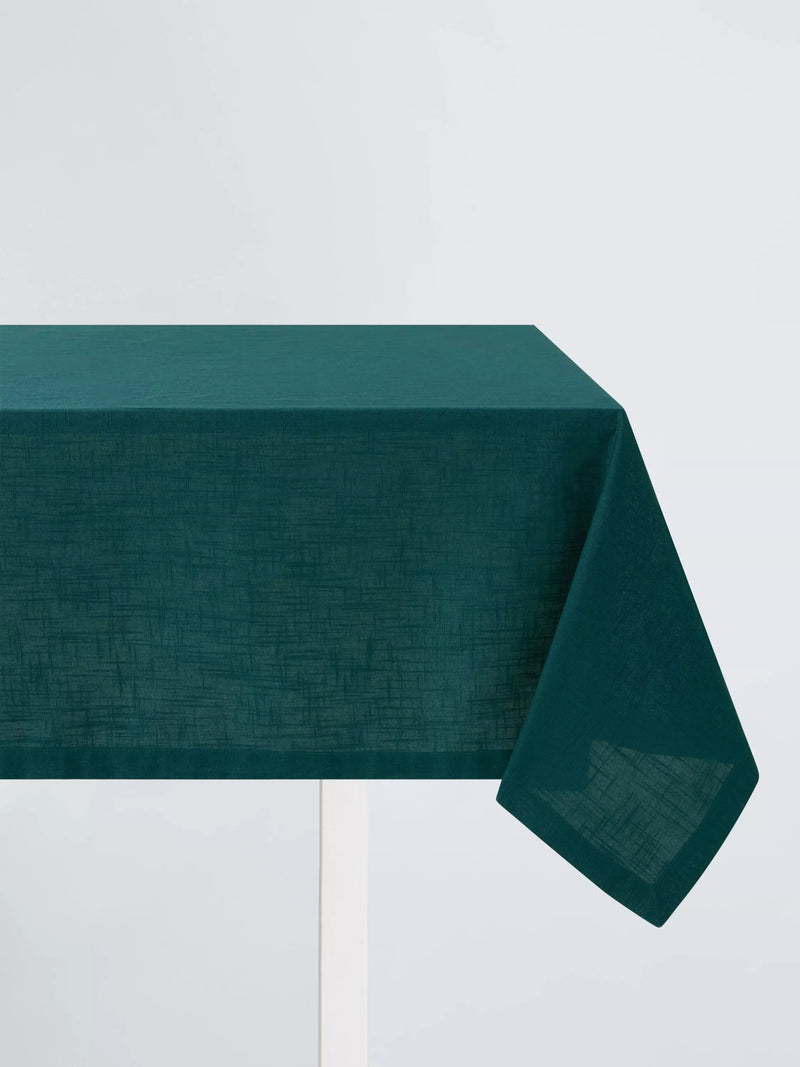 John Lewis rectangular cotton tablecloth dark peacock 140x180cm (British brand)