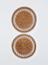 John Lewis John Lewis x Sanderson Rattan Round Placemat Set of 2 Natural- Buy online at McGrocer