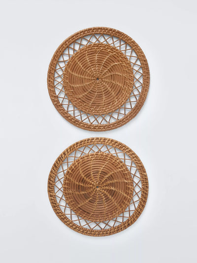 John Lewis John Lewis x Sanderson Rattan Round Placemat Set of 2 Natural- Buy online at McGrocer