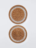John Lewis x Sanderson round rattan placemat set of 2 natural, UK version