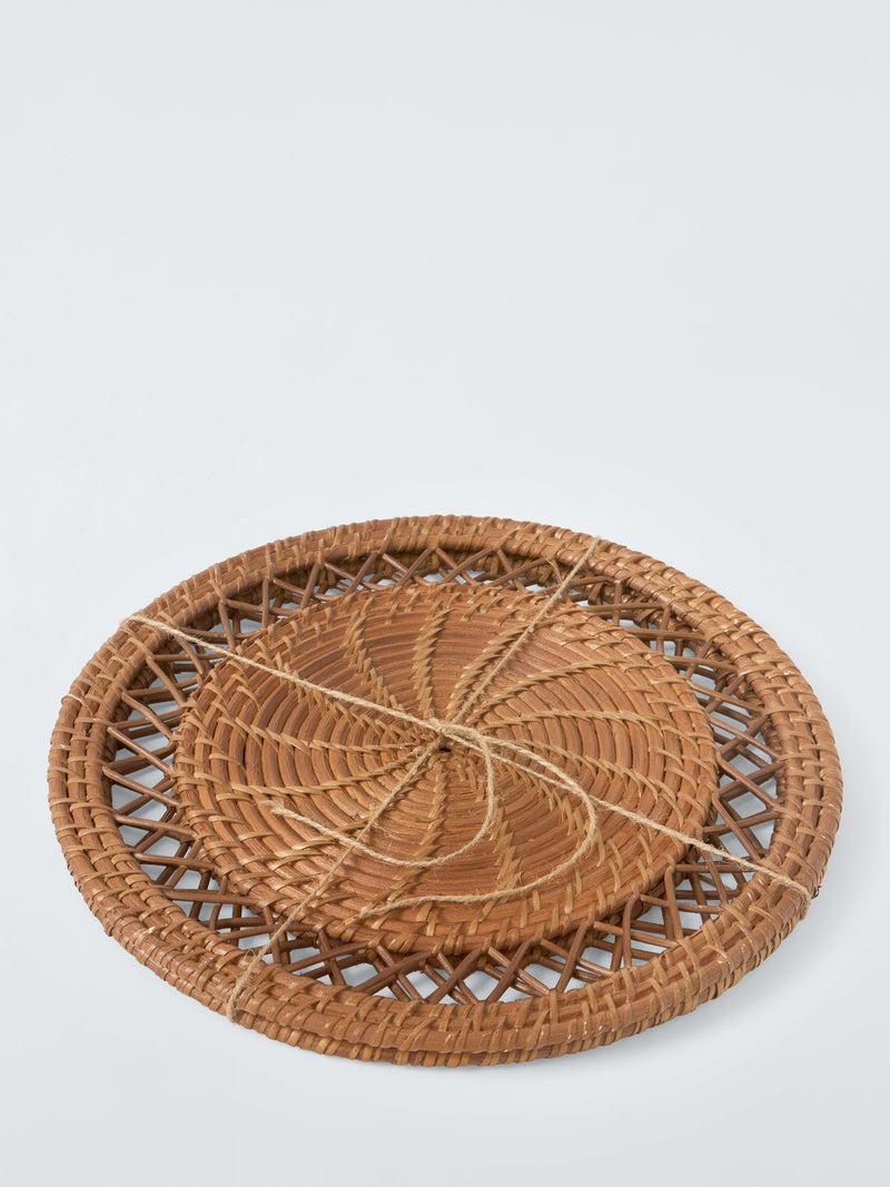 John Lewis x Sanderson round rattan placemat set of 2 natural, UK version