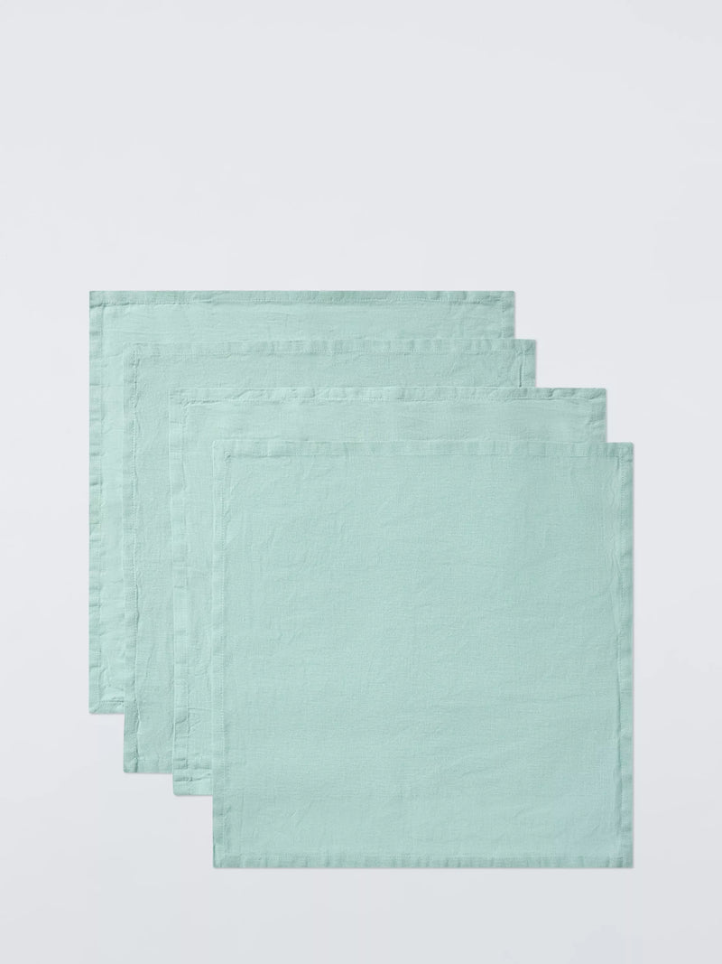 John Lewis cotton linen blend napkins set of 4 sage, imported from the UK