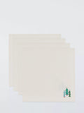 John Lewis embroidered Christmas tree cotton napkins set of 4, UK version