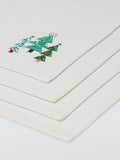John Lewis embroidered Christmas tree cotton napkins set of 4, UK version