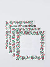 John Lewis John Lewis Robin Border Cotton Napkins - Set of 4 - White - 45cm- Buy online at McGrocer