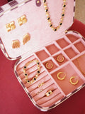 Daisy London pink striped jewellery case, imported from the UK