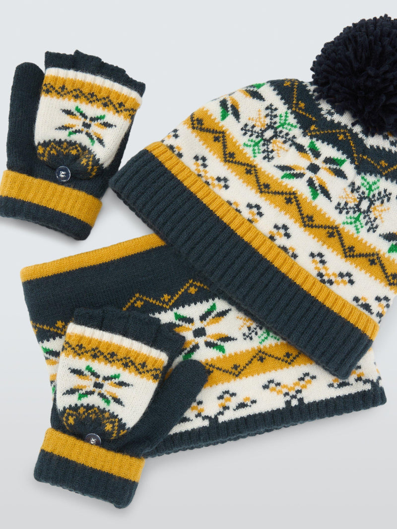 John Lewis kids fairisle snood, yellow multi (British brand)