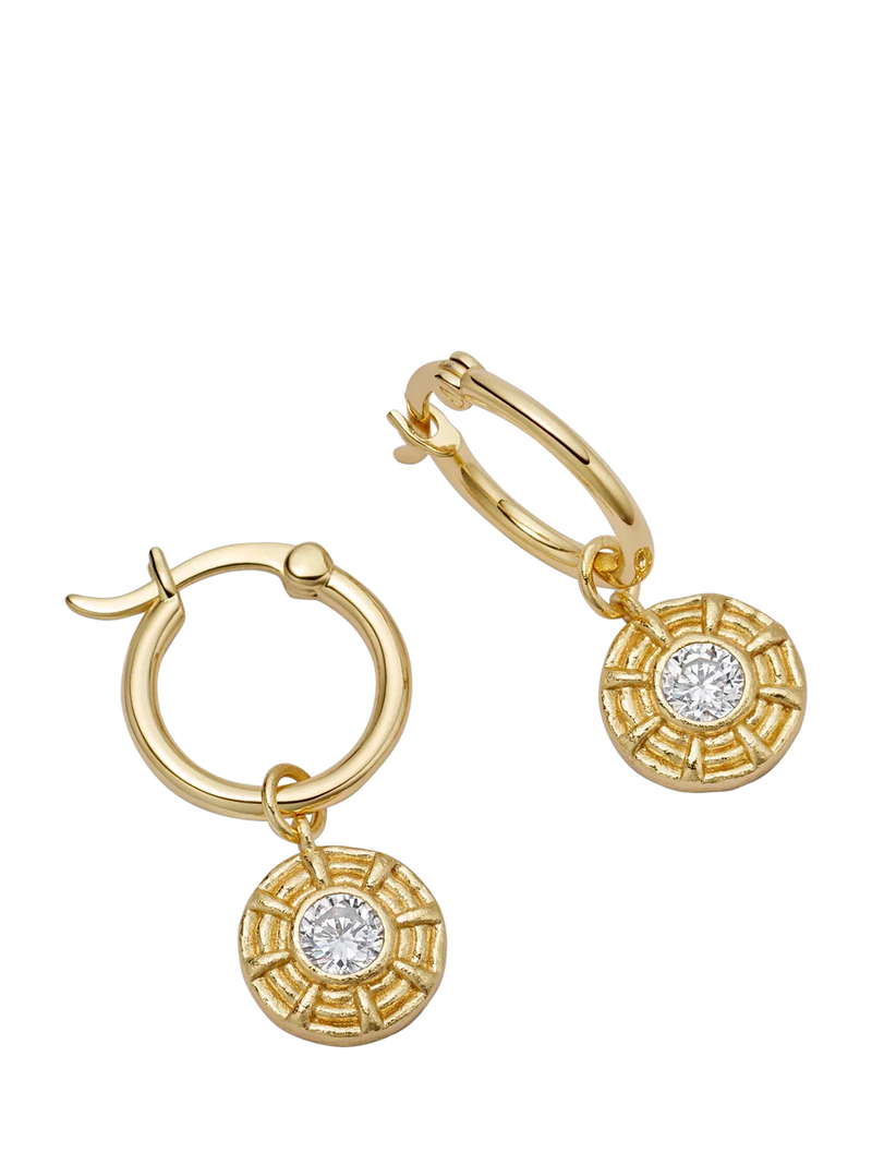 Daisy London cubic zirconia drop hoop earrings (British brand)