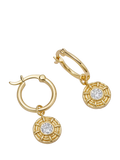 Daisy London cubic zirconia drop hoop earrings (British brand)