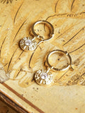 Daisy London cubic zirconia drop hoop earrings (British brand)