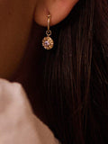 Daisy London cubic zirconia drop hoop earrings (British brand)