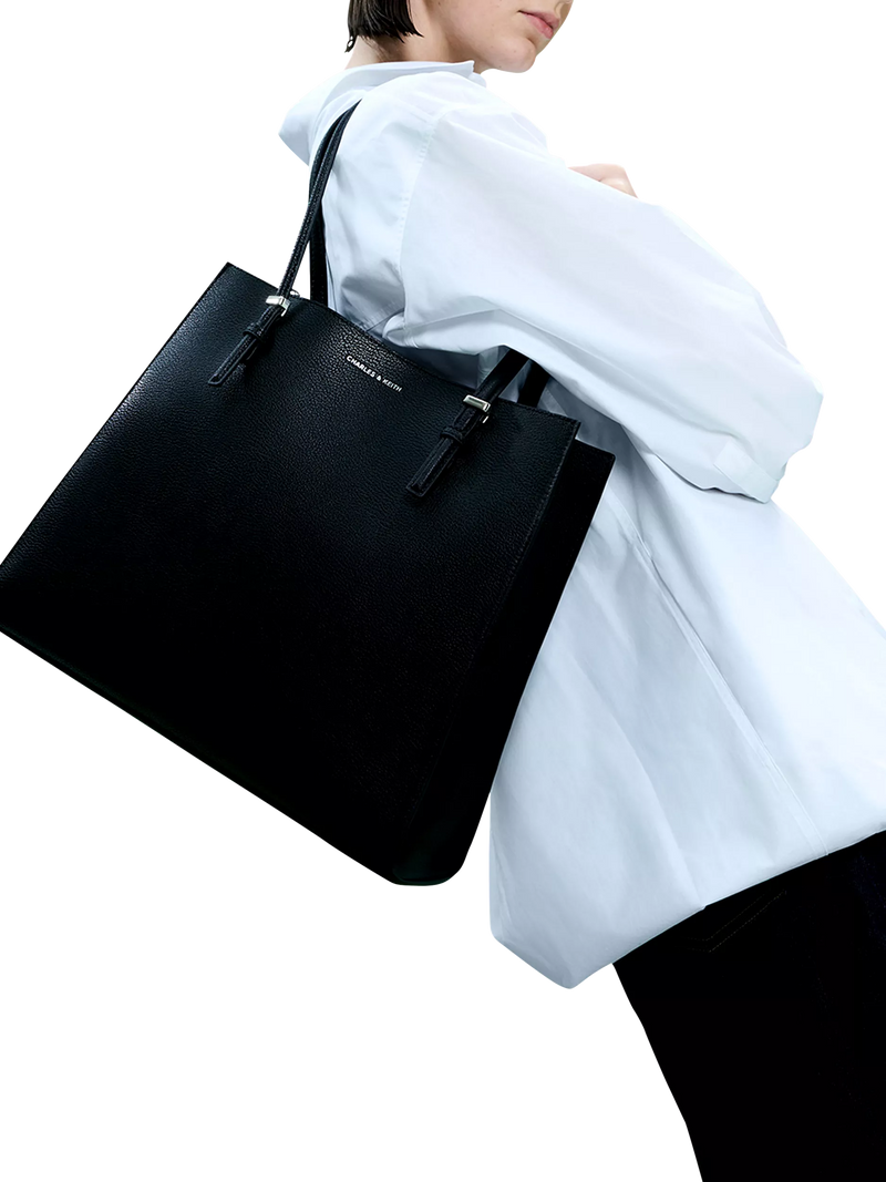 CHARLES & KEITH Sansa faux leather tote bag, UK version