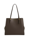 CHARLES & KEITH Sansa Faux Leather Tote Bag, Dark Moss