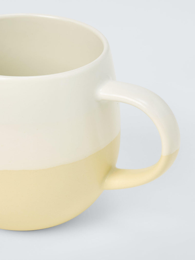 John Lewis stoneware mug dipped glaze yellow 420ml, UK version