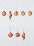 Glass Christmas Baubles in Copper, Set of 20