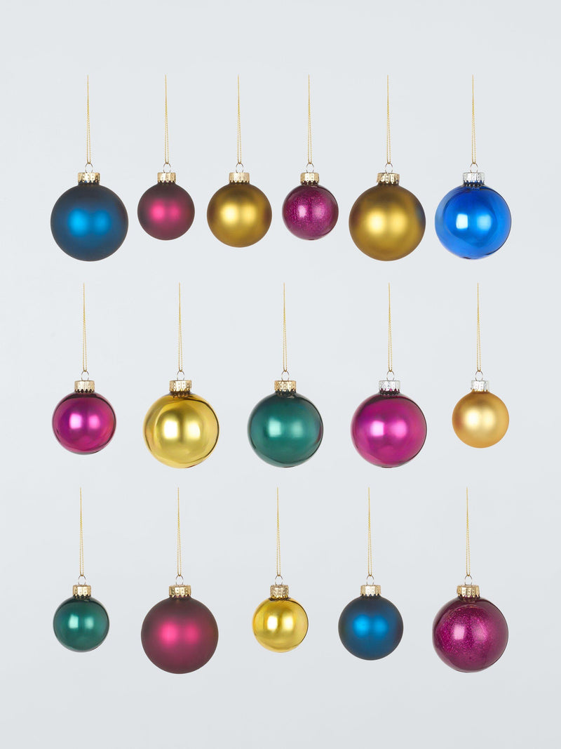 Glass Baubles Box of 42, Enchanted Tales Mix