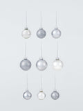 Set of 42 Silver Glass Christmas Baubles
