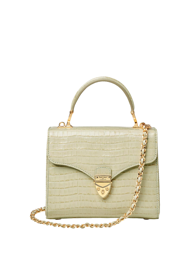 Aspinal of London Midi Mayfair Croc Effect Leather Cross Body Bag