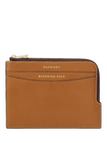 Aspinal of London tan leather travel wallet with zip - British product