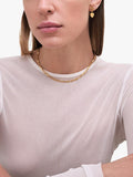 Astley Clarke double heart drop earrings in gold, imported from the UK