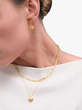 Astley Clarke double heart drop earrings in gold, imported from the UK