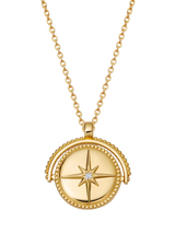 John Lewis Astley Clarke Compass Spinner Locket Pendant Necklace Gold- Buy online at McGrocer