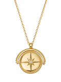Astley Clarke compass spinner locket necklace gold, imported from the UK