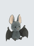 Blue-Grey Bat Soft Toy with Charcoal Suedette Wings